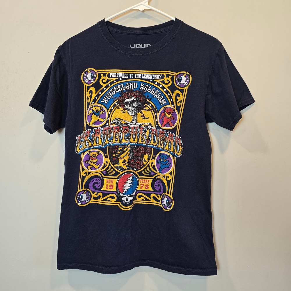 Liquid Blue Shirt Grateful Dead Winterland Ballroom Mens Small Blue Short Sleeve